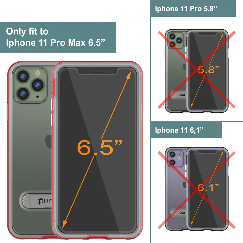 iPhone 11 Pro Max Case, PUNKcase [LUCID 3.0 Series] [Slim Fit] Armor Cover w/ Integrated Screen Protector [Red] (Color in image: Teal)