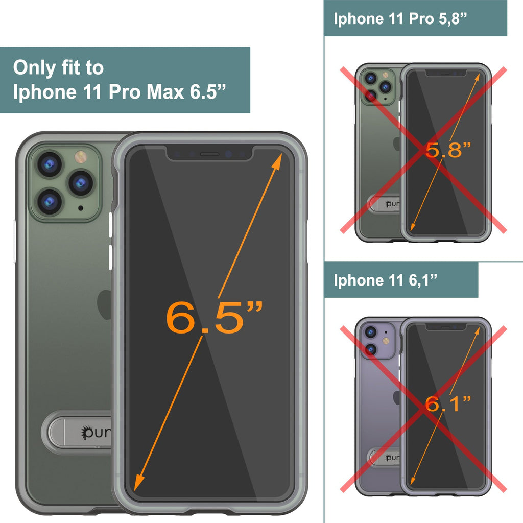 iPhone 11 Pro Max Case, PUNKcase [LUCID 3.0 Series] [Slim Fit] Armor Cover w/ Integrated Screen Protector [Grey] (Color in image: Teal)
