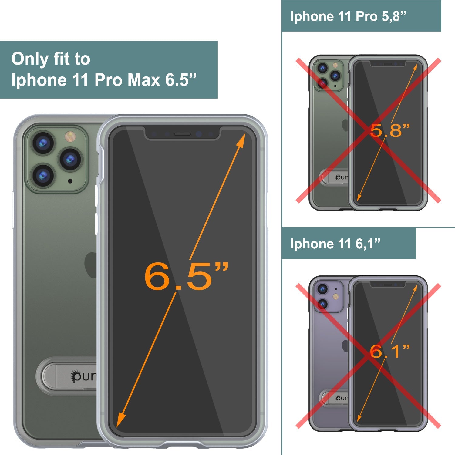 iPhone 11 Pro Max Case, PUNKcase [LUCID 3.0 Series] [Slim Fit] Armor Cover w/ Integrated Screen Protector [Silver] (Color in image: Teal)