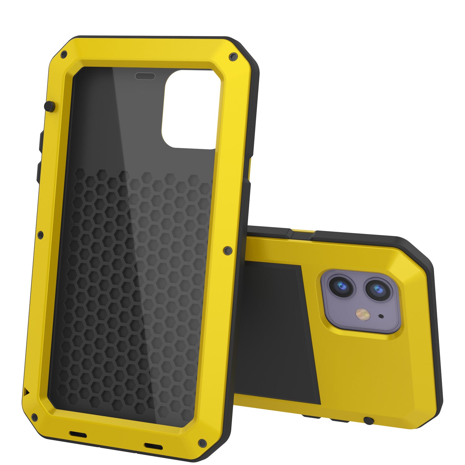 iPhone 11 Metal Case, Heavy Duty Military Grade Armor Cover [shock proof] Full Body Hard [Neon]