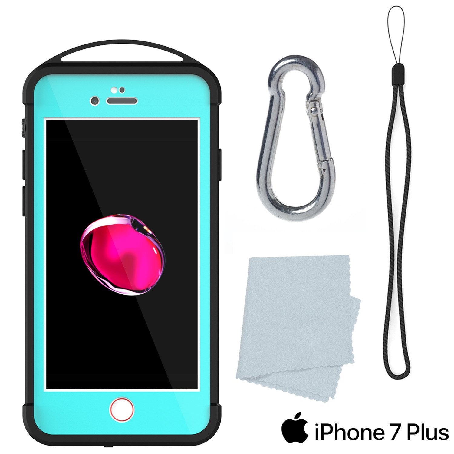 iPhone 7+ Plus Waterproof Case, Punkcase ALPINE Series, Teal | Heavy Duty Armor Cover (Color in image: red)