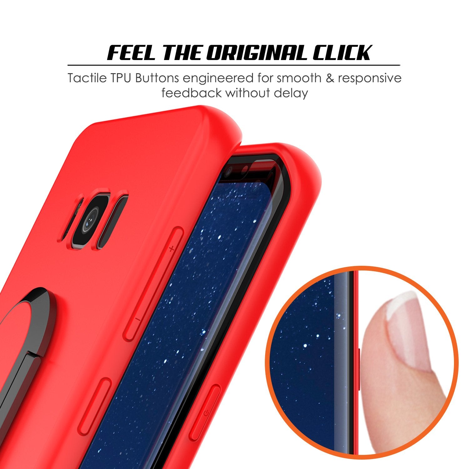 Galaxy S8 Case, Punkcase Magnetix Protective TPU Cover W/ Kickstand, Screen Protector [Red]