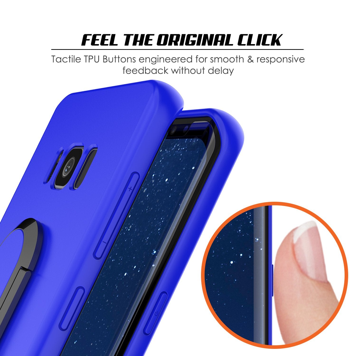 Galaxy S8 PLUS, Punkcase Magnetix Protective TPU Cover W/ Kickstand, Screen Protector [Blue]