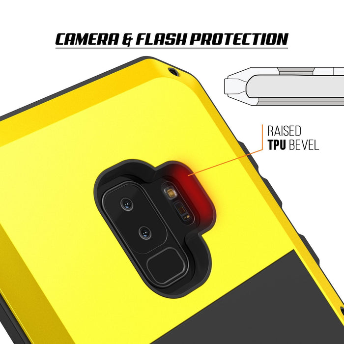 Galaxy S9 Plus Metal Case, Heavy Duty Military Grade Rugged Armor Cover [shock proof] Hybrid Full Body Hard Aluminum & TPU Design [non slip] W/ Prime Drop Protection for Samsung Galaxy S9 Plus [Neon] (Color in image: Gold)