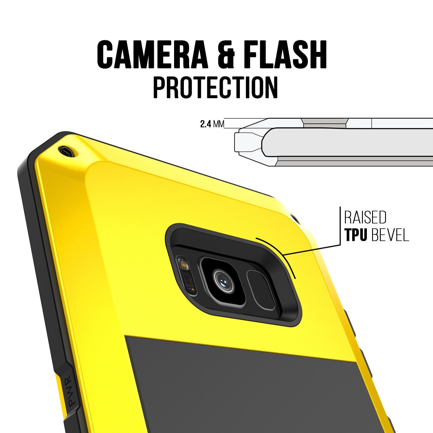 CAMERA & FLASH PROTECTION RAISED TPU BEVEL (Color in image: black)