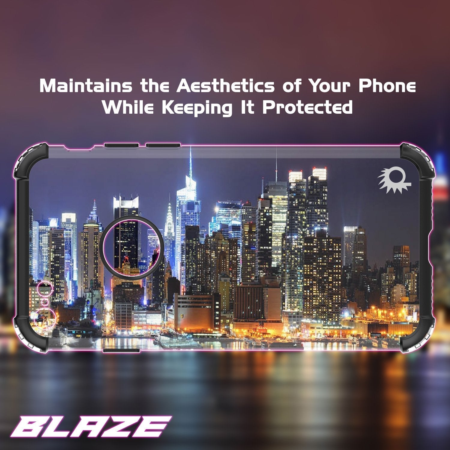 iPhone 8 Case, Punkcase [BLAZE SERIES] Protective Cover W/ PunkShield Screen Protector [Shockproof] [Slim Fit] for Apple iPhone [Black] 
