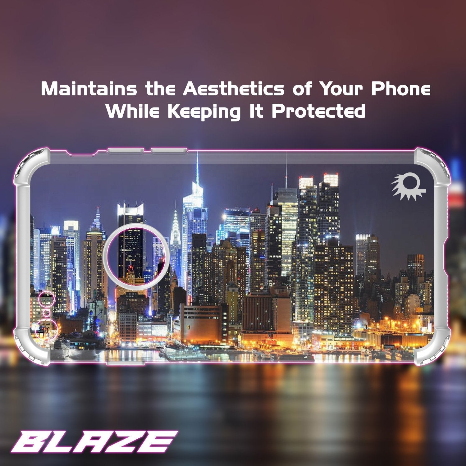 iPhone 7 Case, Punkcase [BLAZE SERIES] Protective Cover W/ PunkShield Screen Protector [Shockproof] [Slim Fit] for Apple iPhone [Silver] (Color in image: Red)