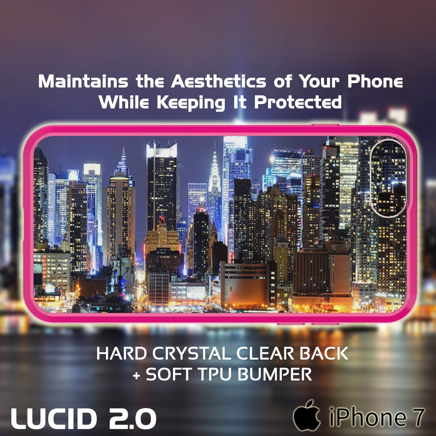 iPhone 7 Case Punkcase® LUCID 2.0 Pink Series w/ PUNK SHIELD Screen Protector | Ultra Fit (Color in image: light blue)