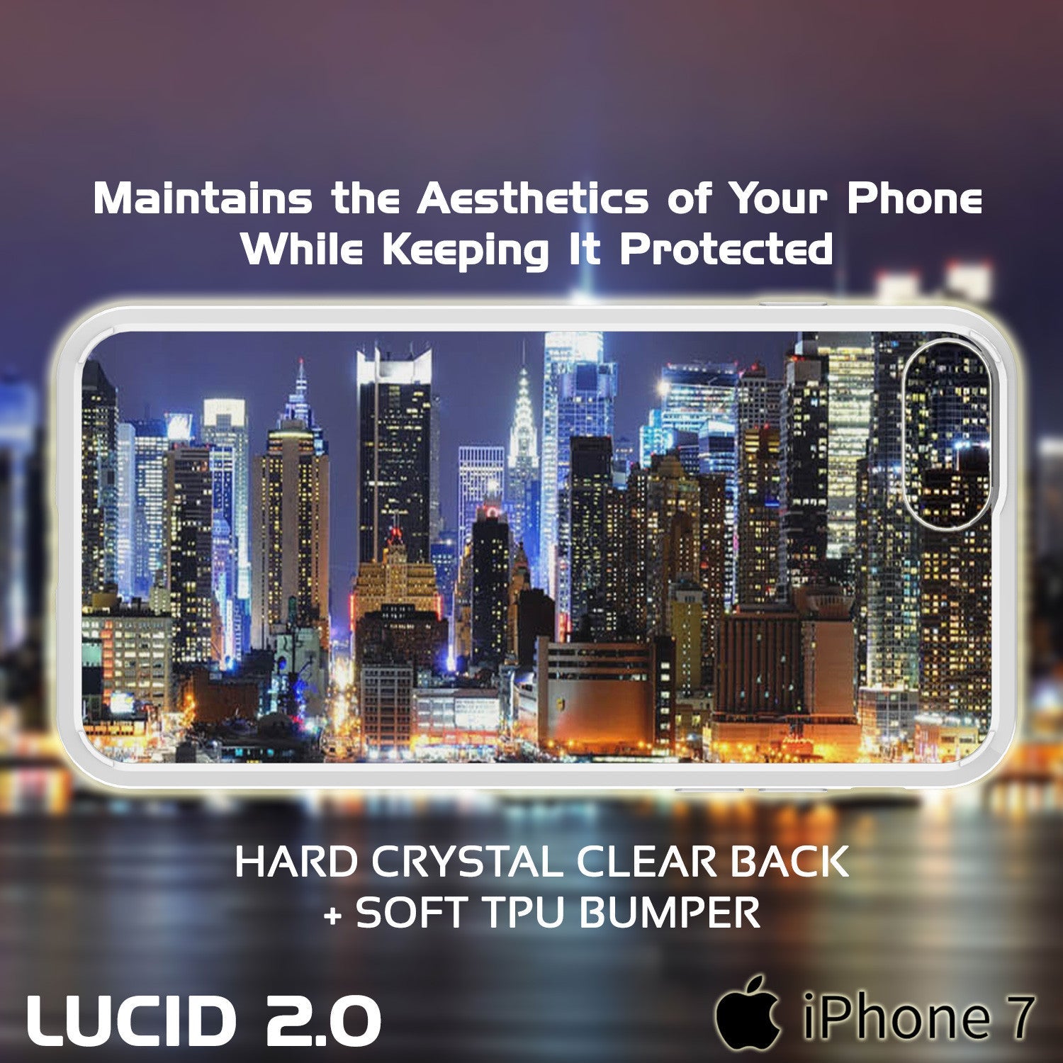 iPhone 7 Case Punkcase® LUCID 2.0 White Series w/ PUNK SHIELD Screen Protector | Ultra Fit (Color in image: light blue)
