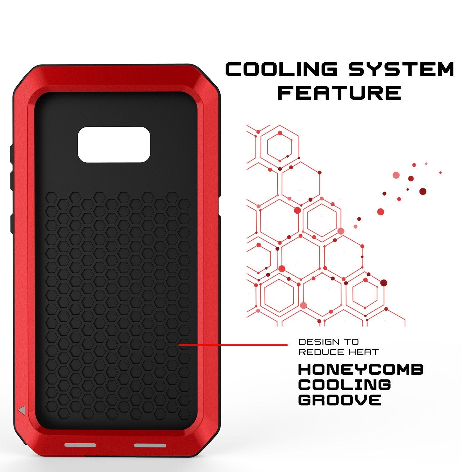 Galaxy S8  Case, PUNKcase Metallic Red Shockproof  Slim Metal Armor Case