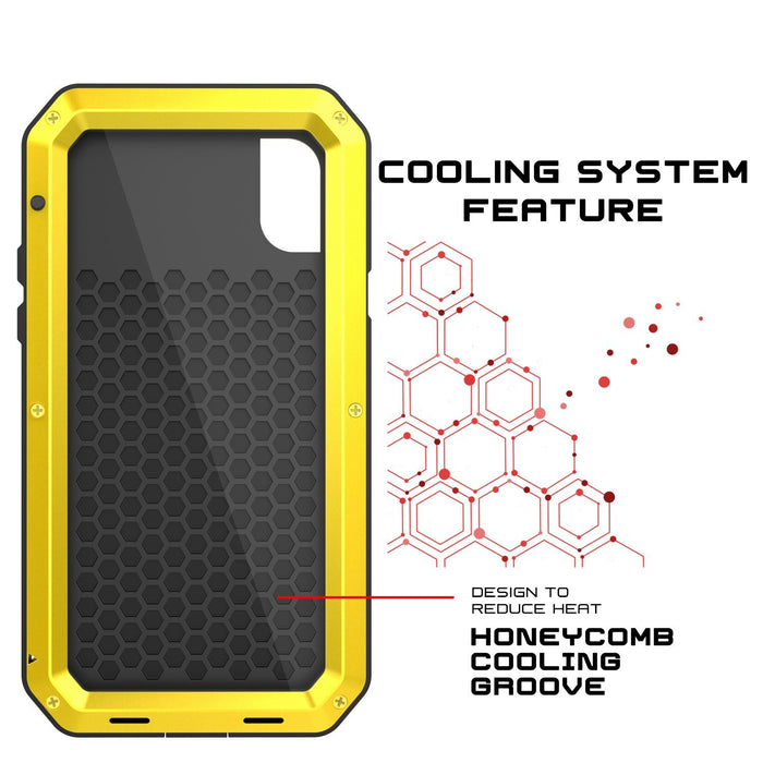 iPhone XS Max Metal Case, Heavy Duty Military Grade Armor Cover [shock proof] Full Body Hard [Neon]