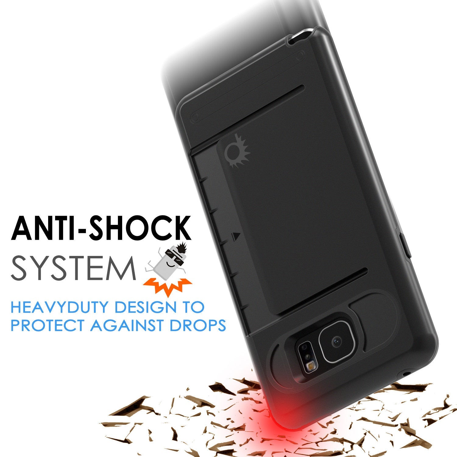 Galaxy Note 5 Case PunkCase CLUTCH Black Series Slim Armor Soft Cover Case w/ Tempered Glass (Color in image: Gold)