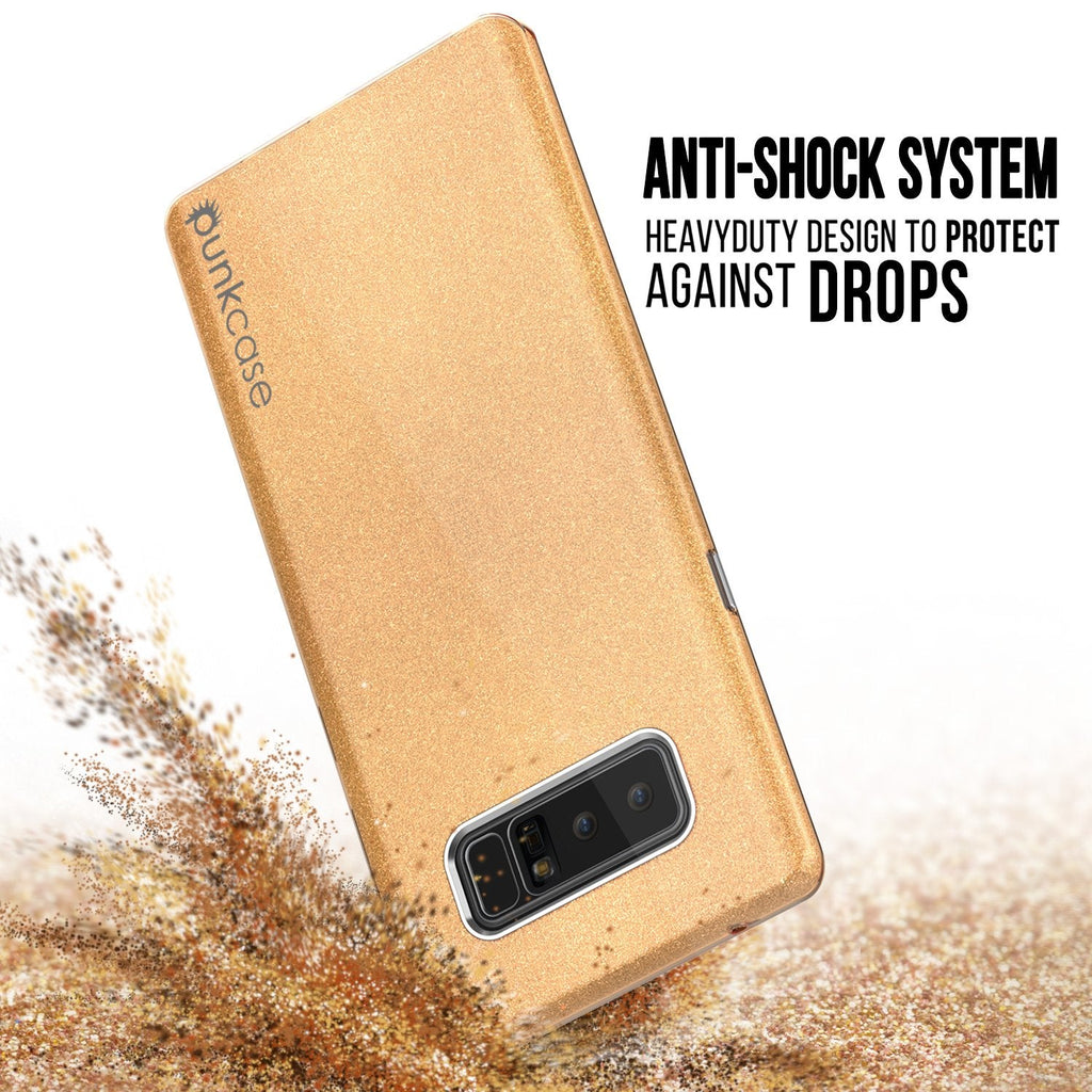 Galaxy Note 8 Case, Punkcase Galactic 2.0 Series Ultra Slim Protective Armor [Gold] (Color in image: black/grey)