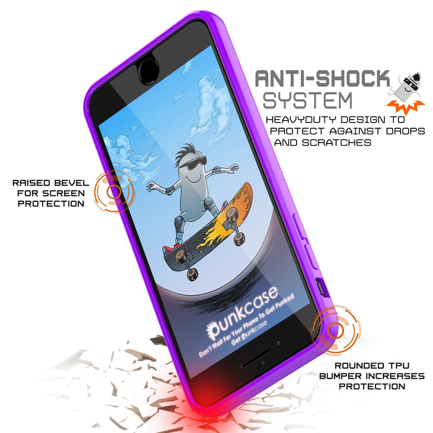 iPhone 7 Case Punkcase® LUCID 2.0 Purple Series w/ PUNK SHIELD Screen Protector | Ultra Fit (Color in image: light blue)