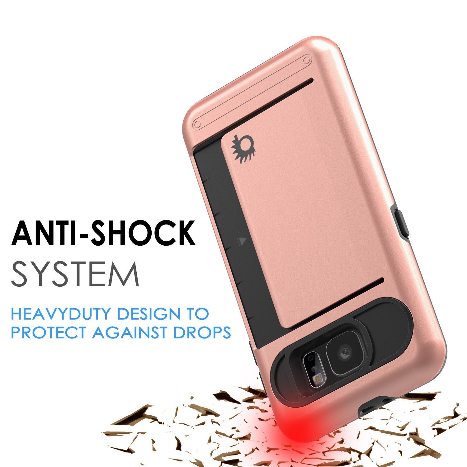 Galaxy S6 EDGE Plus Case PunkCase CLUTCH Rose Gold Series Slim Armor Soft Cover w/ Screen Protector (Color in image: White)