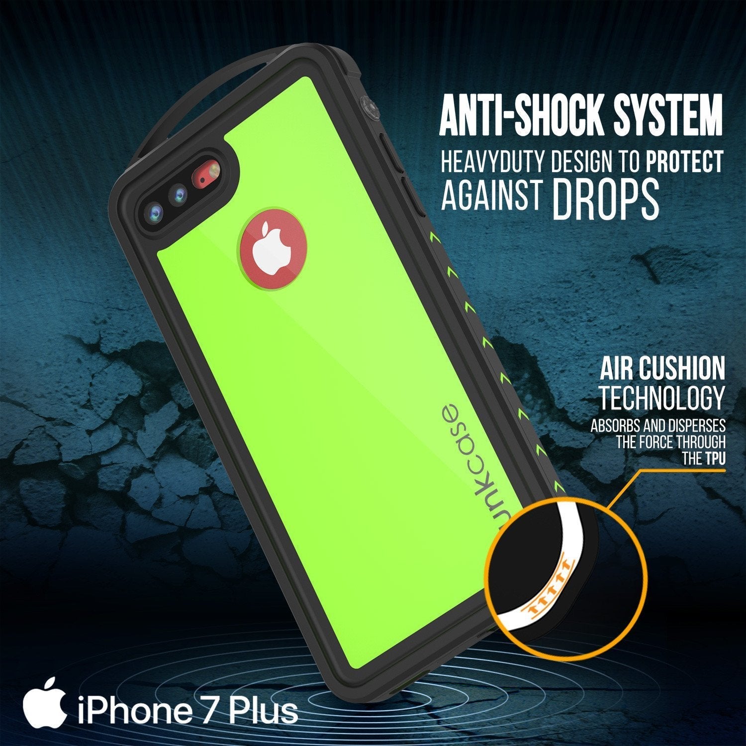 iPhone 8+ Plus Waterproof Case, Punkcase ALPINE Series, Light Green | Heavy Duty Armor Cover (Color in image: teal)