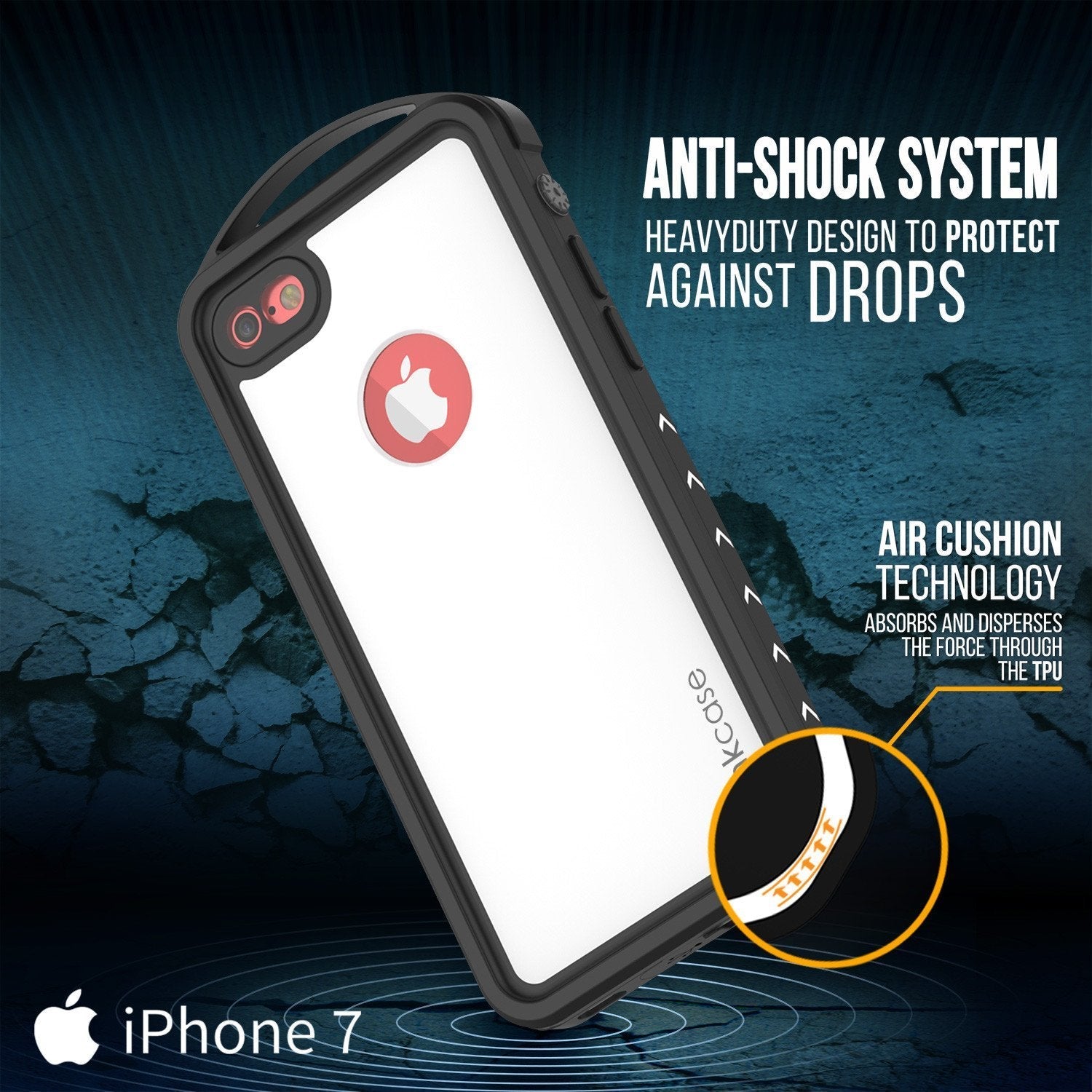 iPhone 8 Waterproof Case, Punkcase ALPINE Series, White | Heavy Duty Armor Cover (Color in image: red)