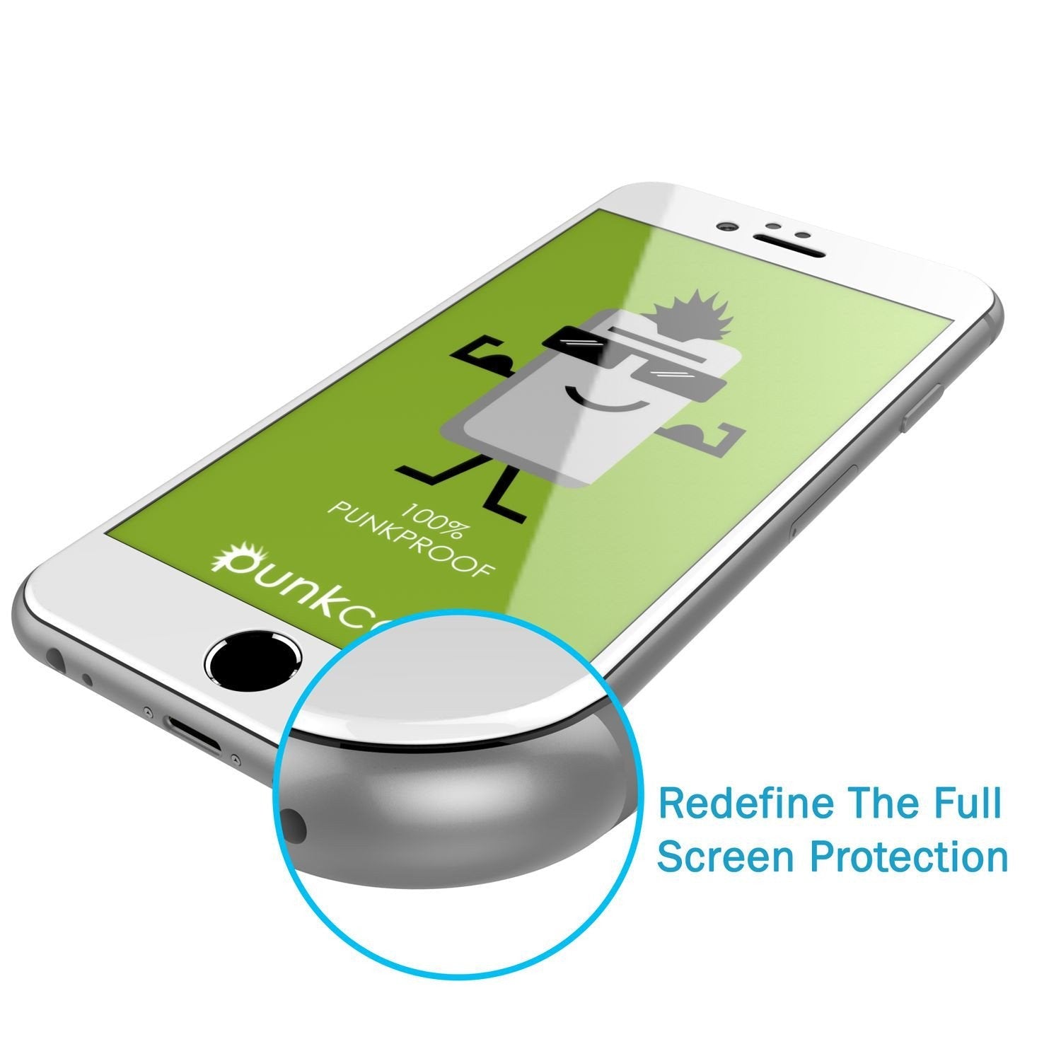 iPhone 6+/6s+ Plus White Screen Protector, Punkcase SHIELD Tempered Glass Protector 0.33mm Thick 9H 
