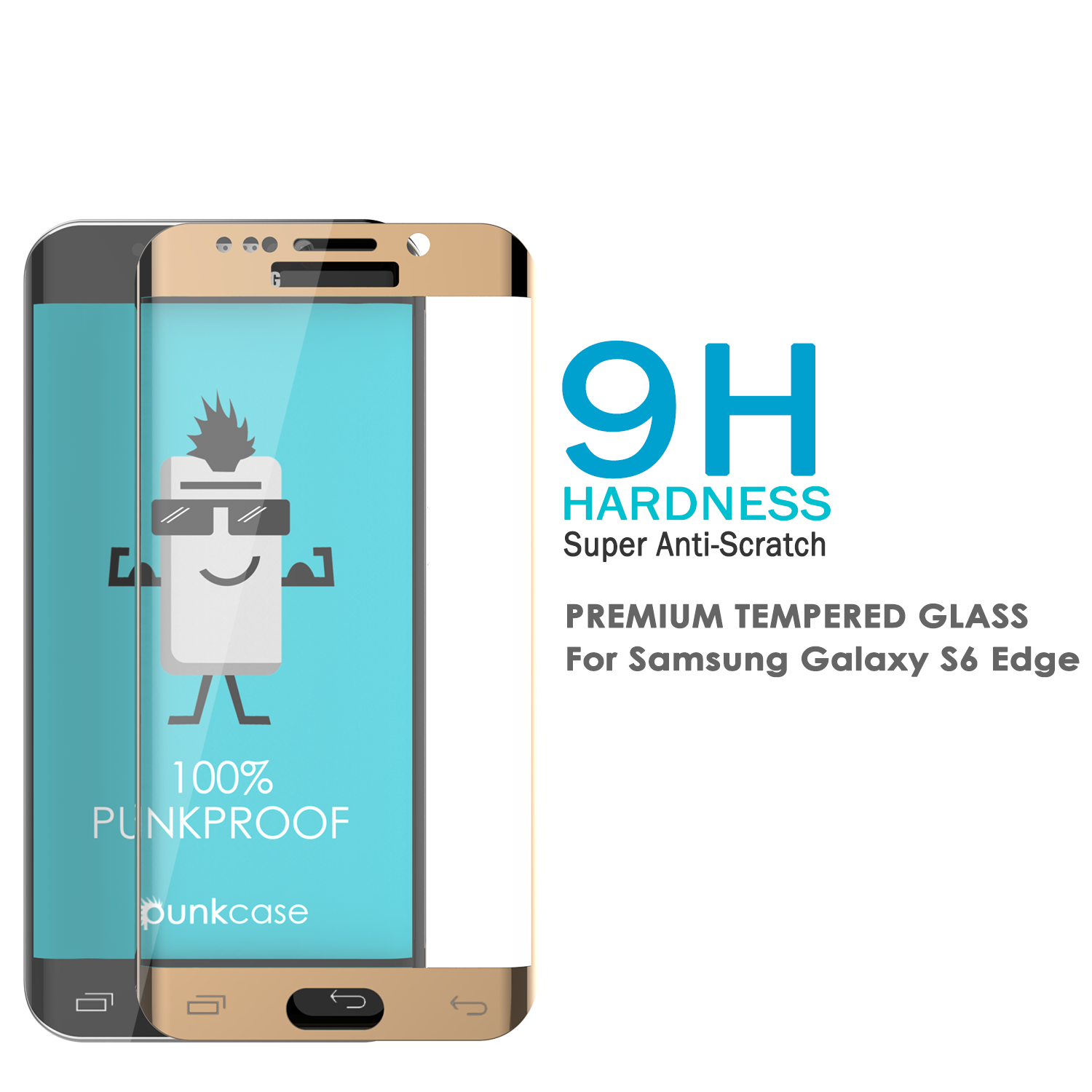 Galaxy S6 Edge Plus Gold Punkcase Glass SHIELD Tempered Glass Screen Protector 0.33mm Thick 9H (Color in image: Silver)