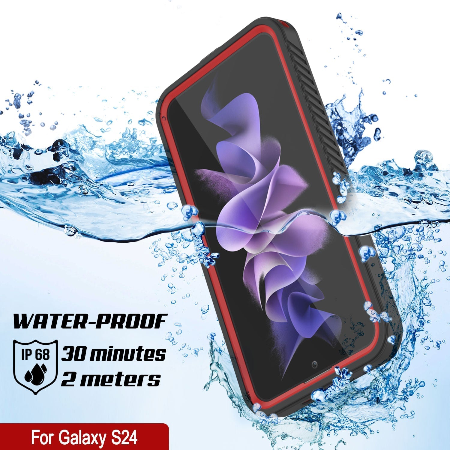 Galaxy S24 Water/ Shock/ Snowproof [Extreme Series] Slim Screen Protector Case [Red]