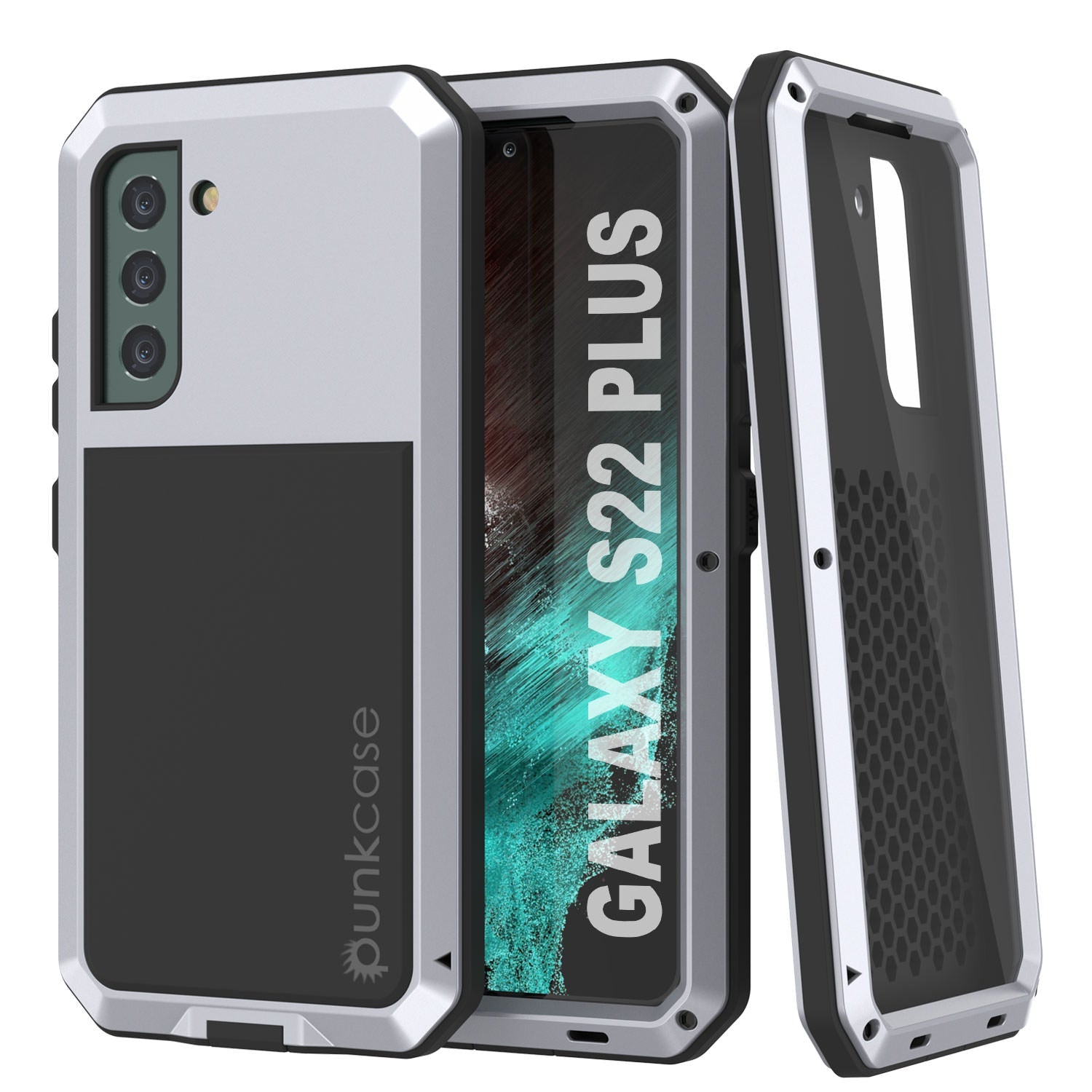 Galaxy S22+ Plus Metal Case, Heavy Duty Military Grade Rugged Armor Cover [White]