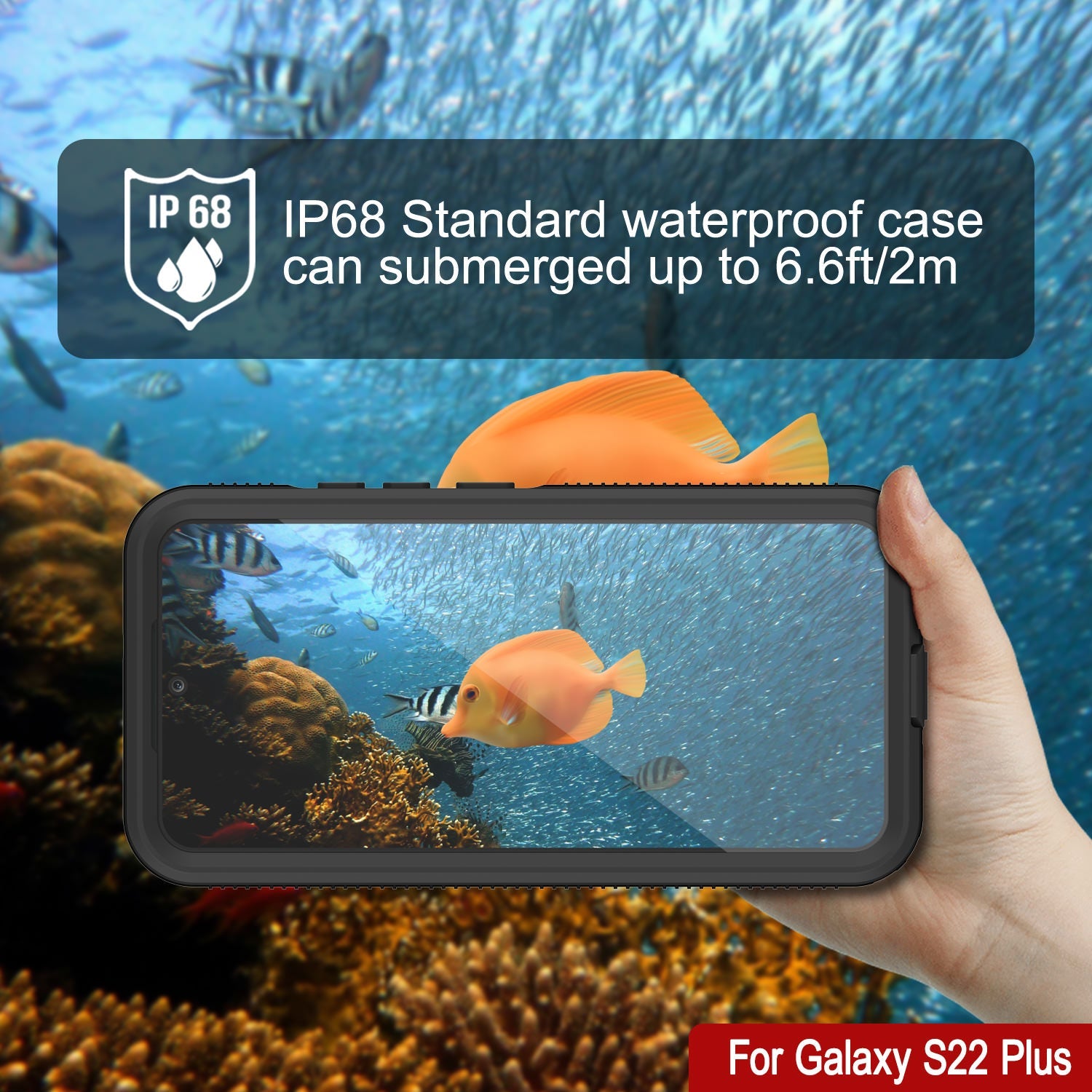 Galaxy S22+ Plus Waterproof Case PunkCase Ultimato Purple Thin 6.6ft Underwater IP68 Shock/Snow Proof [Purple]