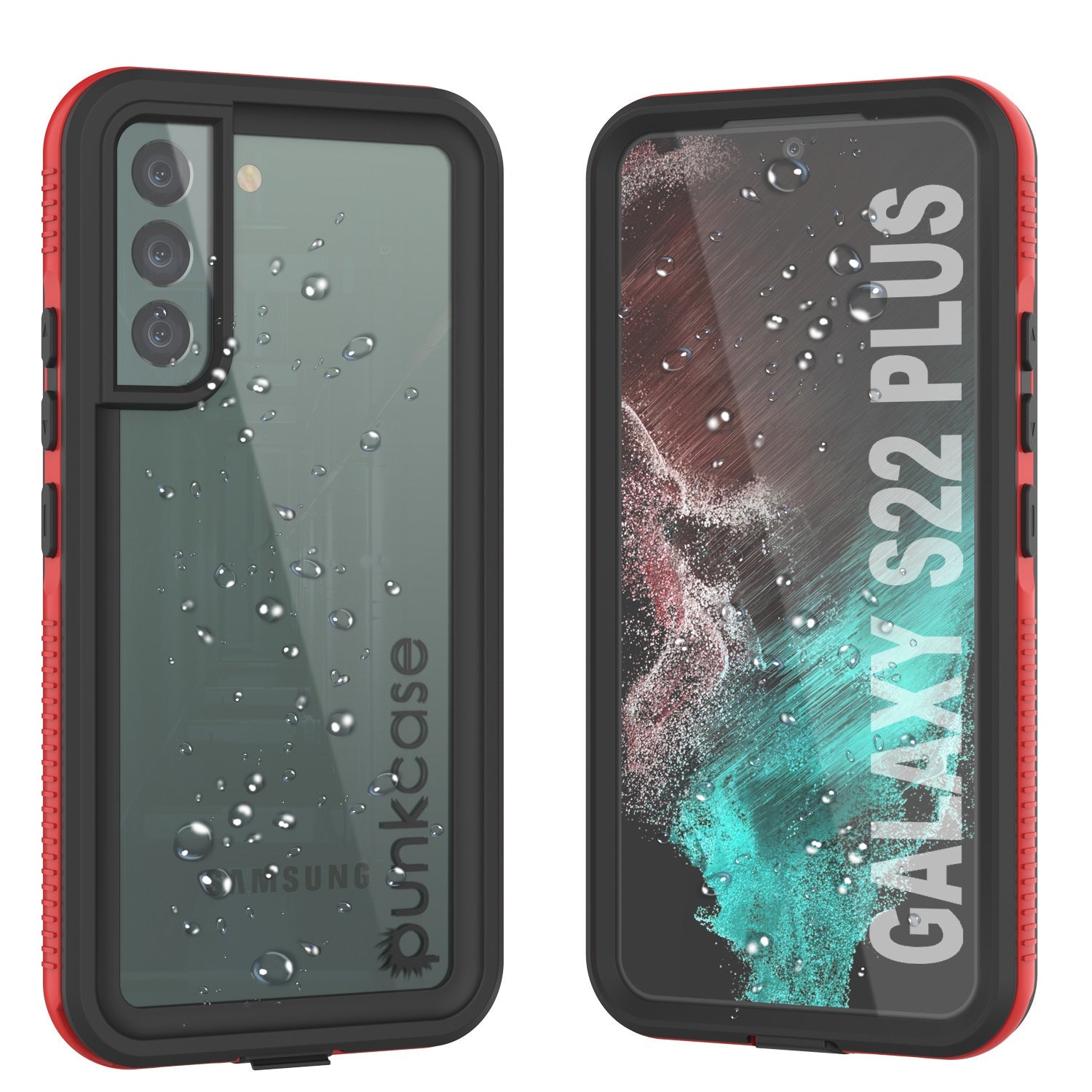 Galaxy S22+ Plus Waterproof Case PunkCase Ultimato Red Thin 6.6ft Underwater IP68 Shock/Snow Proof [Red]