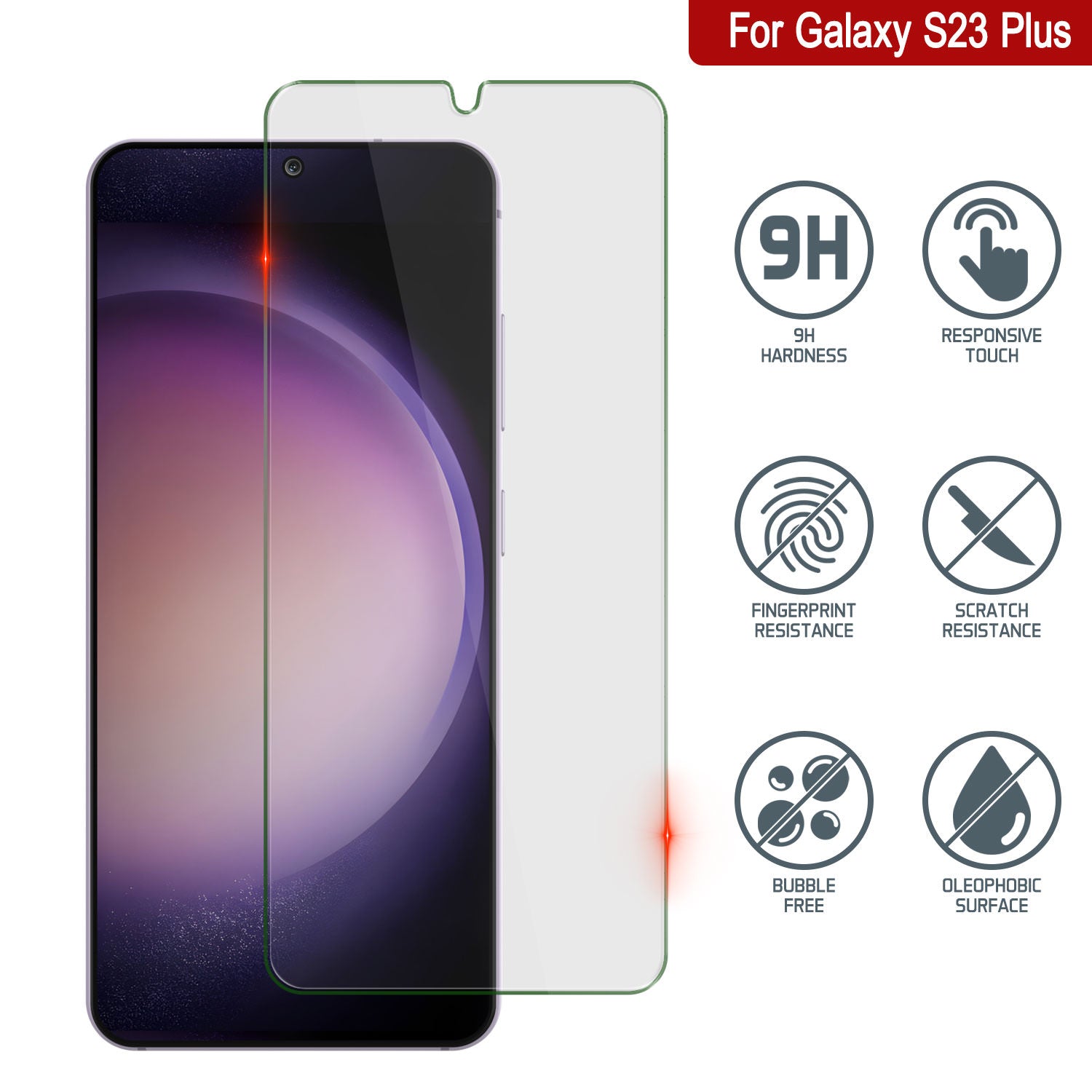 Galaxy S23+ Plus White Punkcase Glass SHIELD Tempered Glass Screen Protector 0.33mm Thick 9H Glass