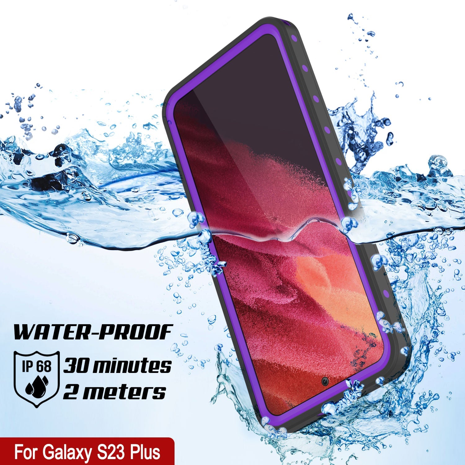 Galaxy S24+ Plus Waterproof Case PunkCase StudStar Purple Thin 6.7ft Underwater IP68 Shock/Snow Proof