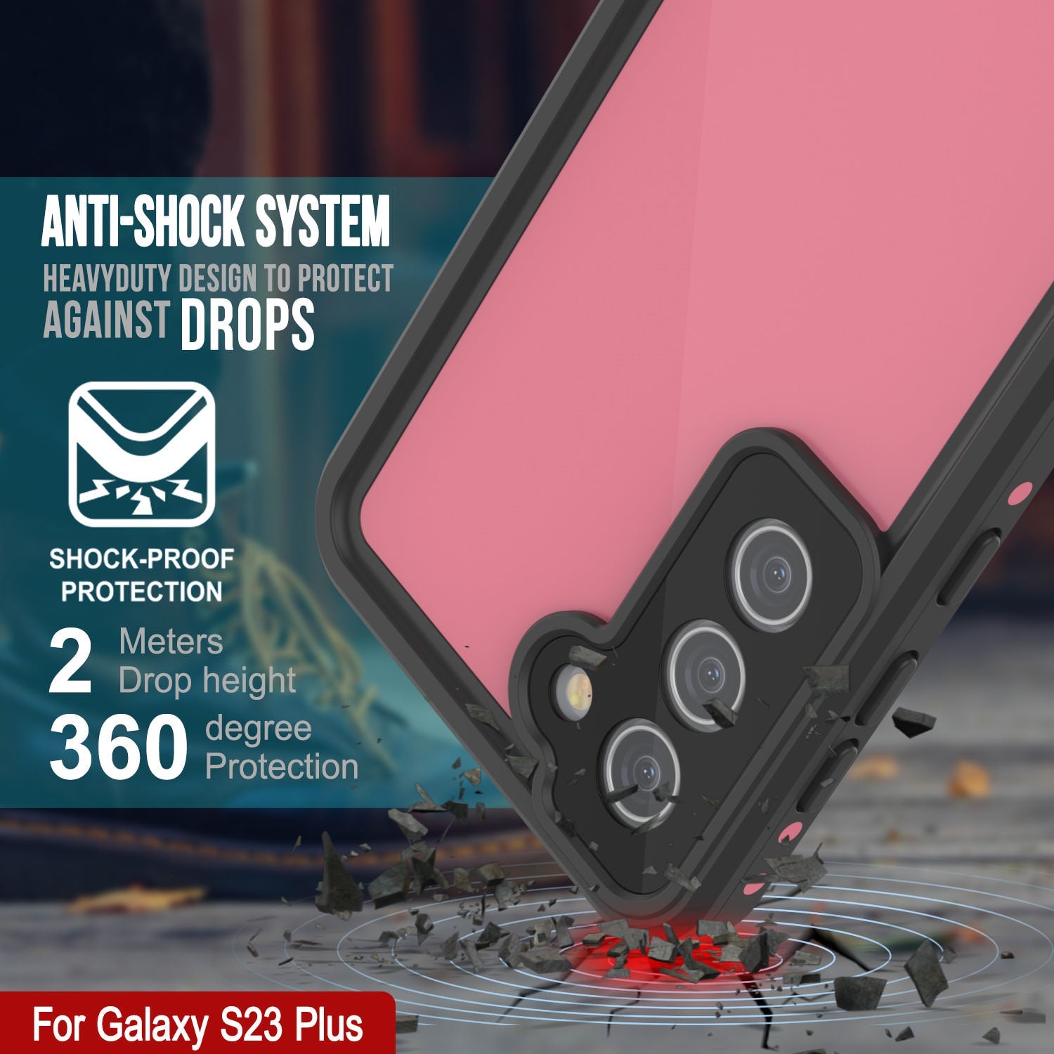 Galaxy S24+ Plus Waterproof Case PunkCase StudStar Pink Thin 6.7ft Underwater IP68 Shock/Snow Proof