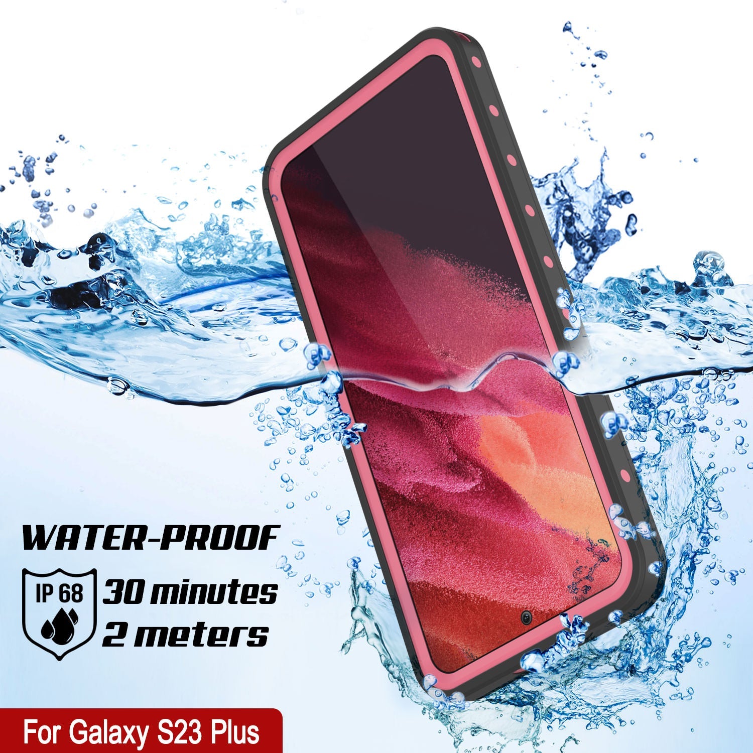 Galaxy S24+ Plus Waterproof Case PunkCase StudStar Pink Thin 6.7ft Underwater IP68 Shock/Snow Proof