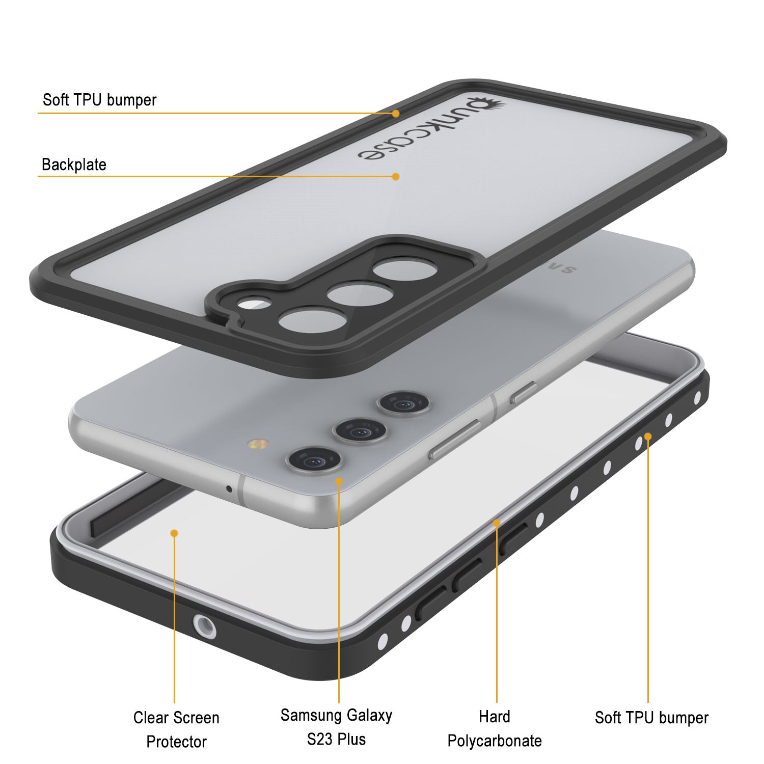 Galaxy S24+ Plus Waterproof Case, Punkcase StudStar White Thin 6.7ft Underwater IP68 Shock/Snow Proof