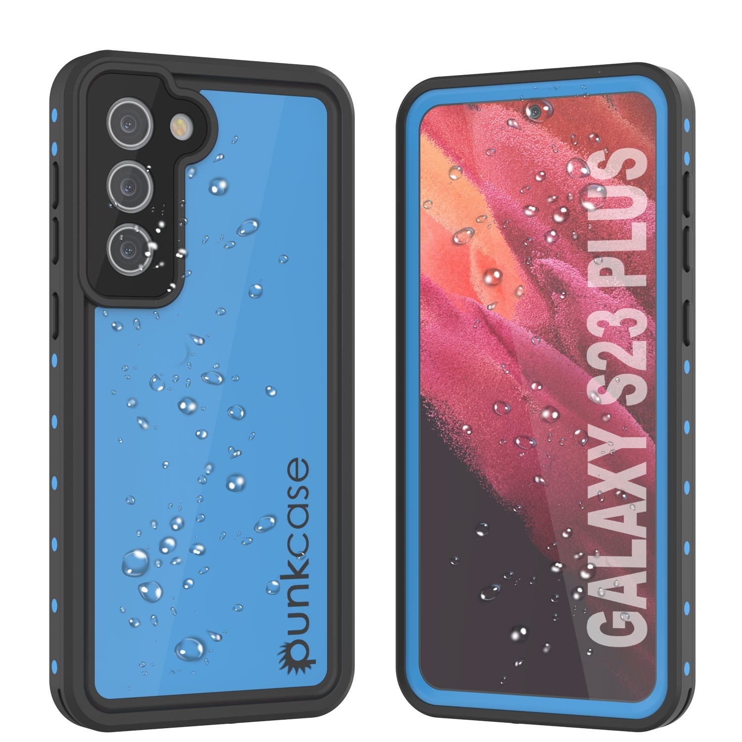 Galaxy S24+ Plus Waterproof Case PunkCase StudStar Light Blue Thin 6.7ft Underwater IP68 ShockProof