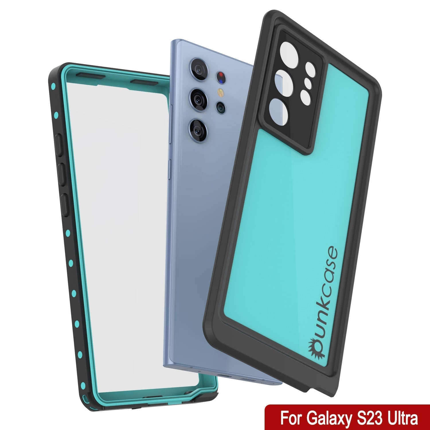 Galaxy S23 Ultra Waterproof Case PunkCase StudStar Teal Thin 6.6ft Underwater IP68 Shock/Snow Proof