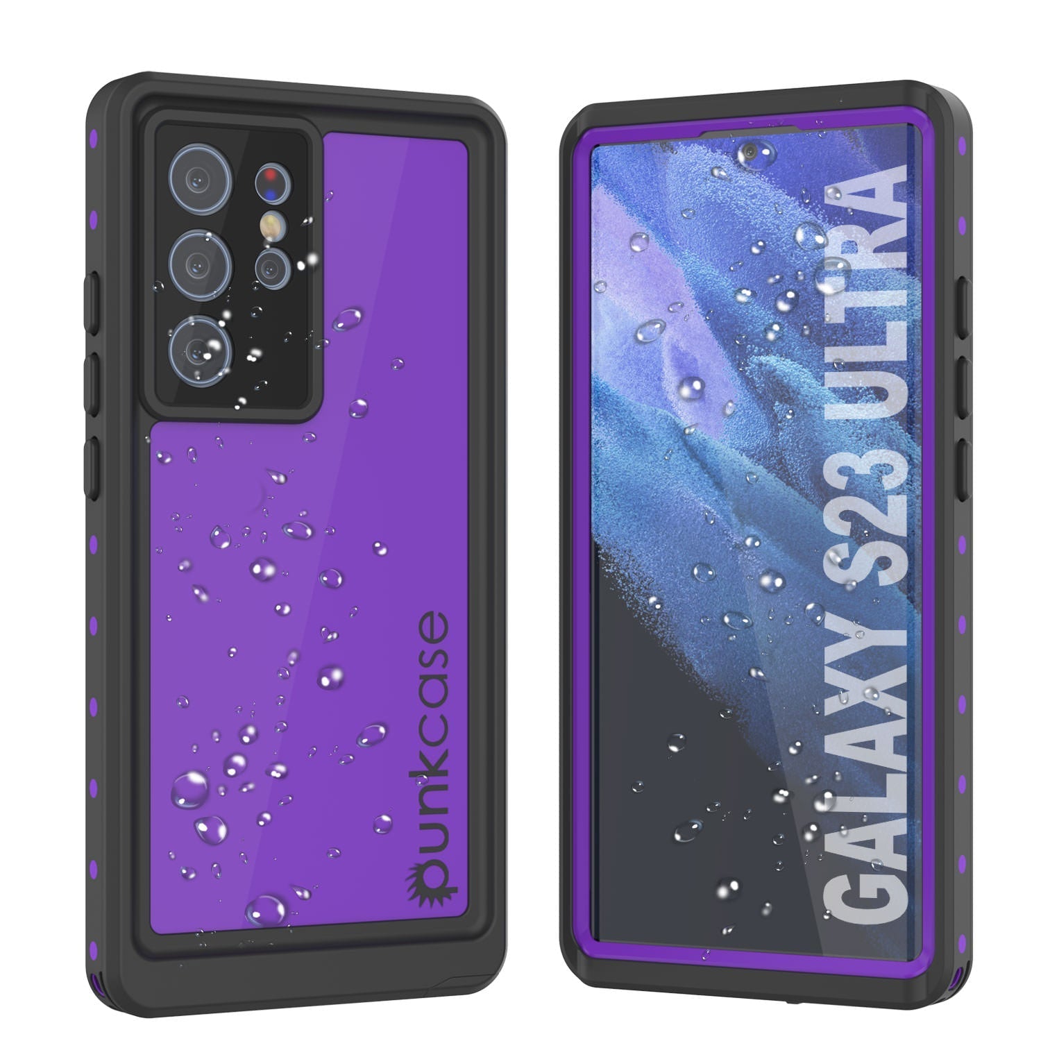 Galaxy S23 Ultra Waterproof Case PunkCase StudStar Purple Thin 6.6ft Underwater IP68 Shock/Snow Proof