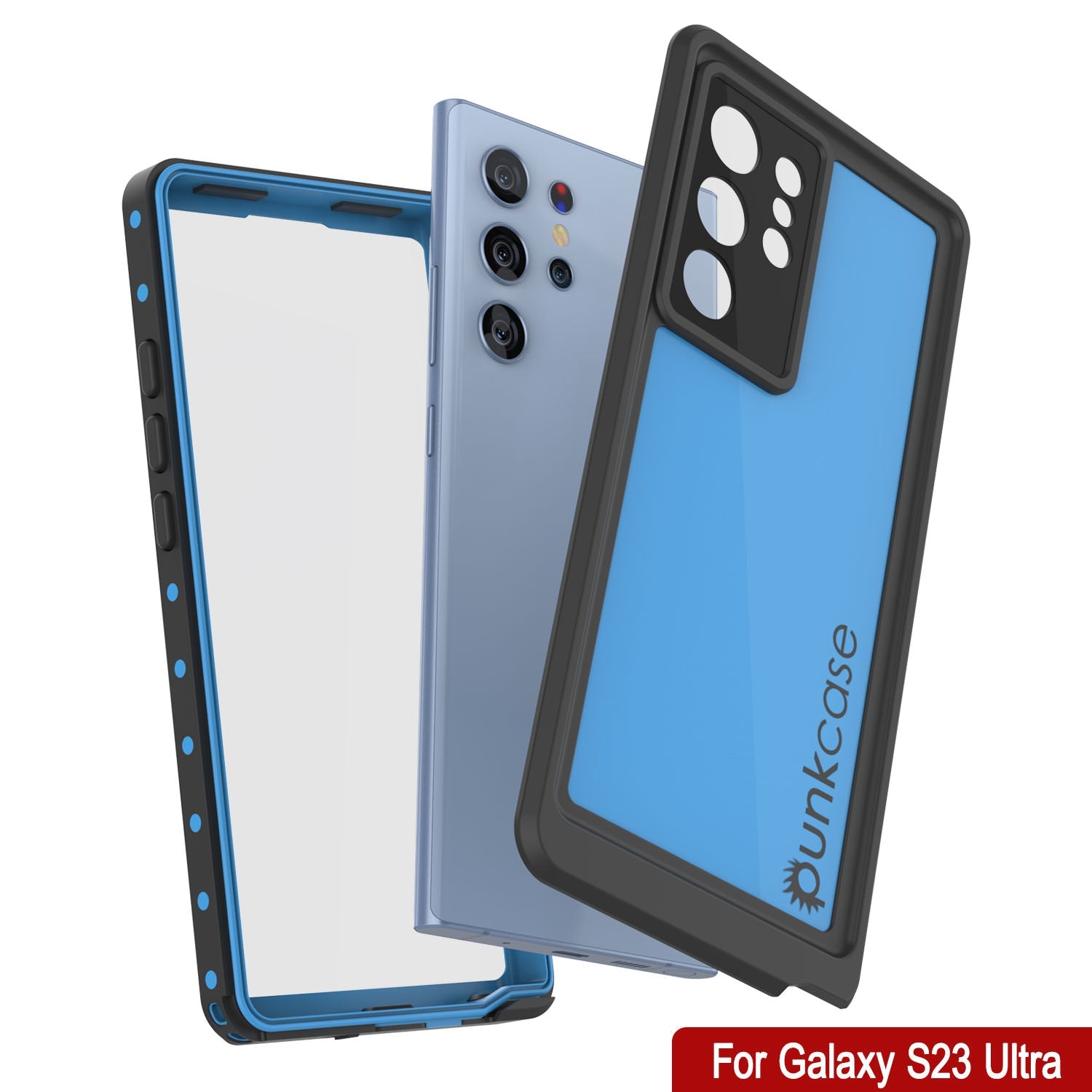 Galaxy S24 Ultra Waterproof Case PunkCase StudStar Light Blue Thin 6.6ft Underwater IP68 ShockProof