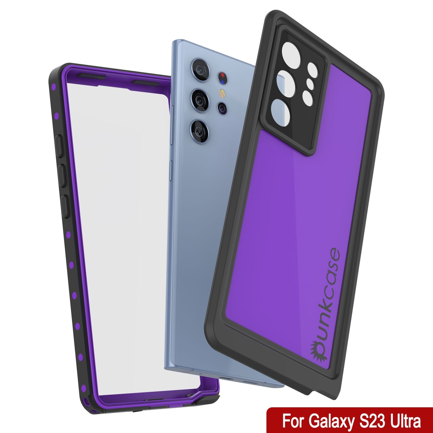 Galaxy S24 Ultra Waterproof Case PunkCase StudStar Purple Thin 6.6ft Underwater IP68 Shock/Snow Proof