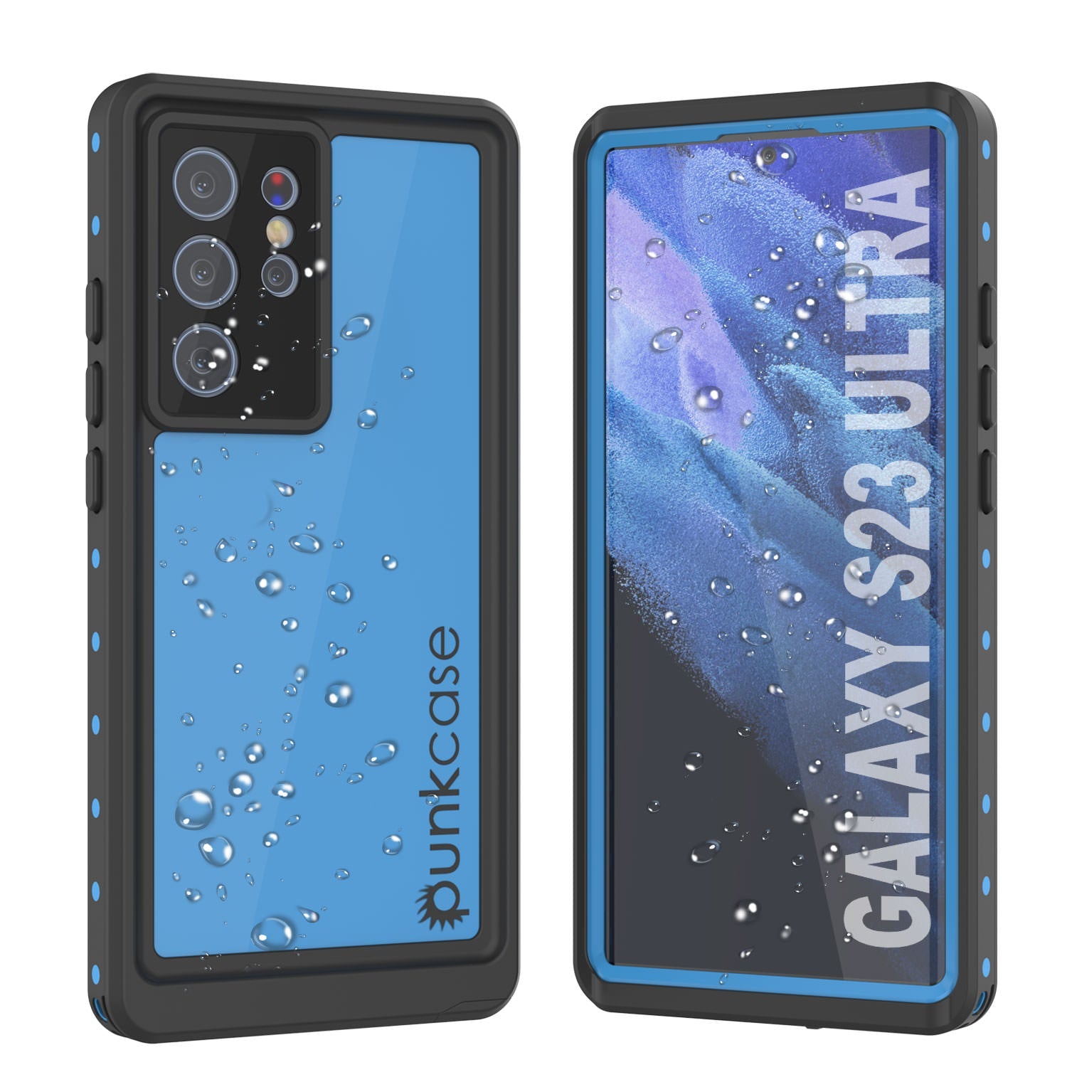 Galaxy S24 Ultra Waterproof Case PunkCase StudStar Light Blue Thin 6.6ft Underwater IP68 ShockProof