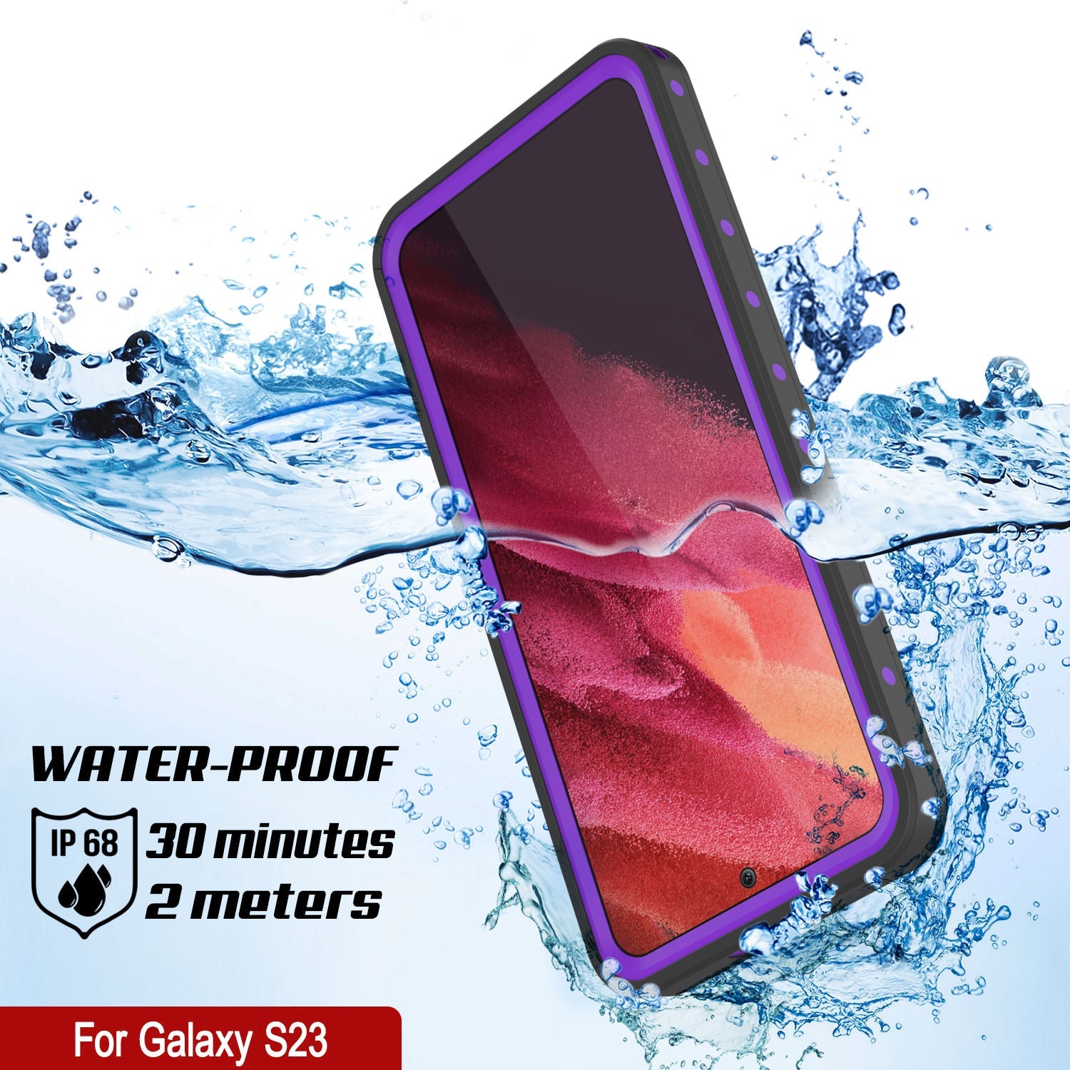 Galaxy S24 Waterproof Case PunkCase StudStar Purple Thin 6.2ft Underwater IP68 Shock/Snow Proof