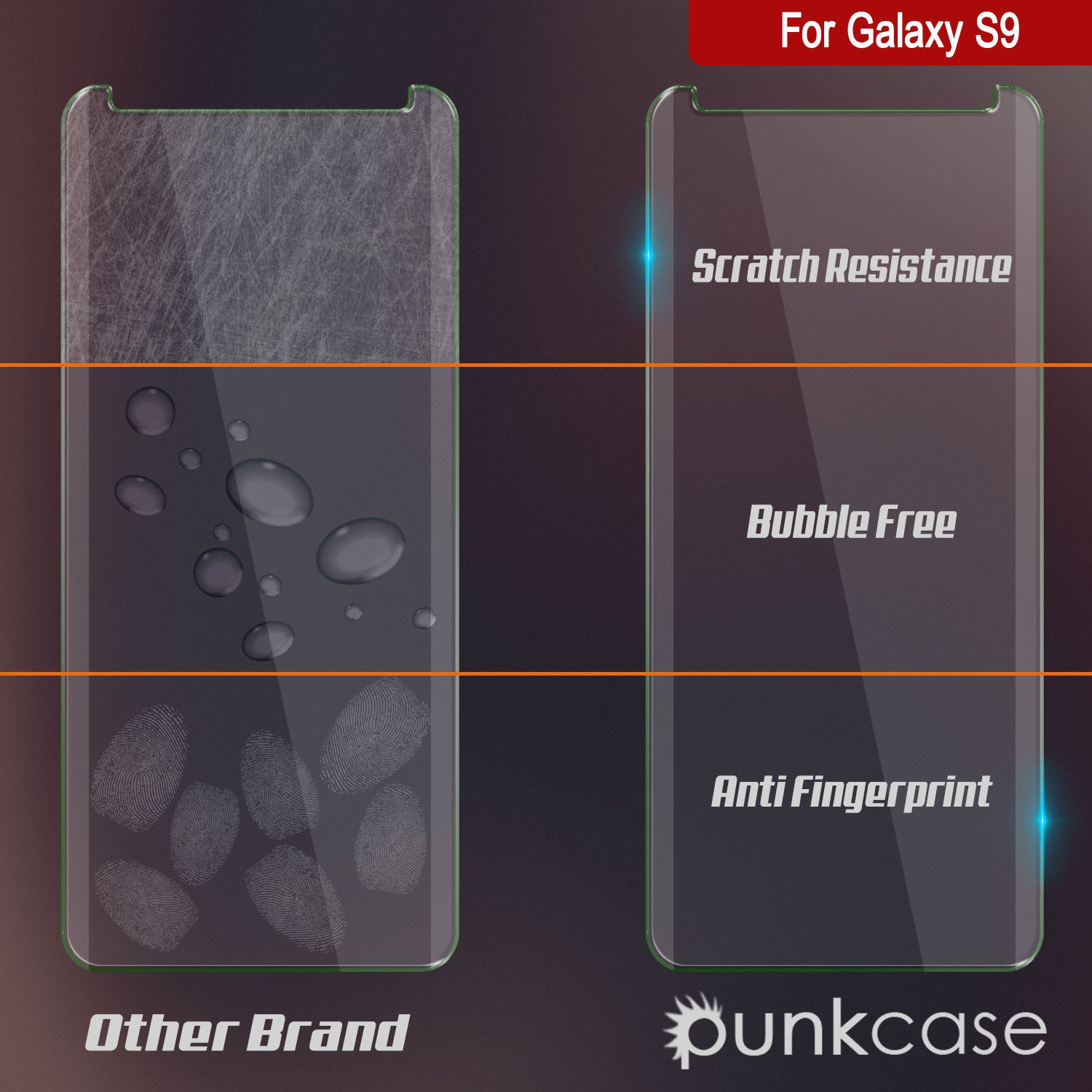 Galaxy S9  White Punkcase Glass SHIELD Tempered Glass Screen Protector 0.33mm Thick 9H Glass
