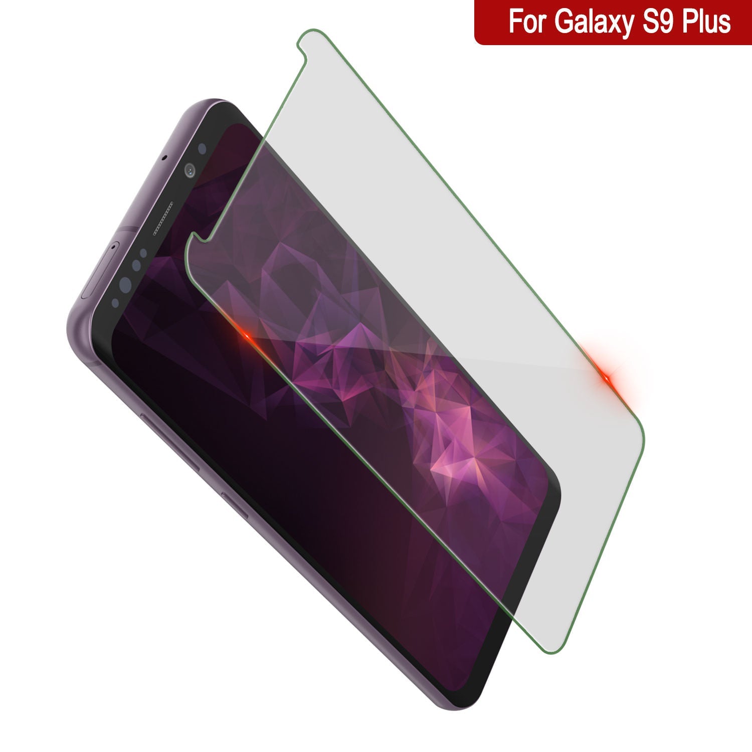 Galaxy S9+ Plus  Black Punkcase Glass SHIELD Tempered Glass Screen Protector 0.33mm Thick 9H Glass
