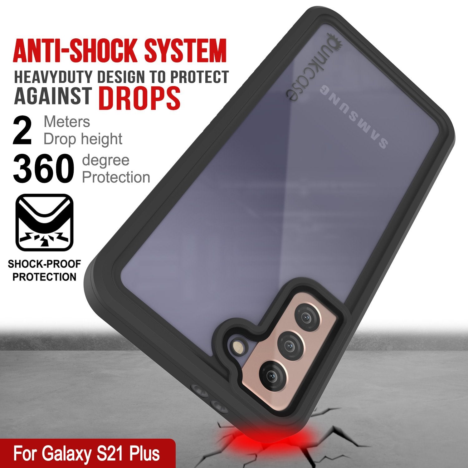 Galaxy S21+ Plus Water/Shock/Snow/dirt proof [Extreme Series] Slim Case [Light Blue]