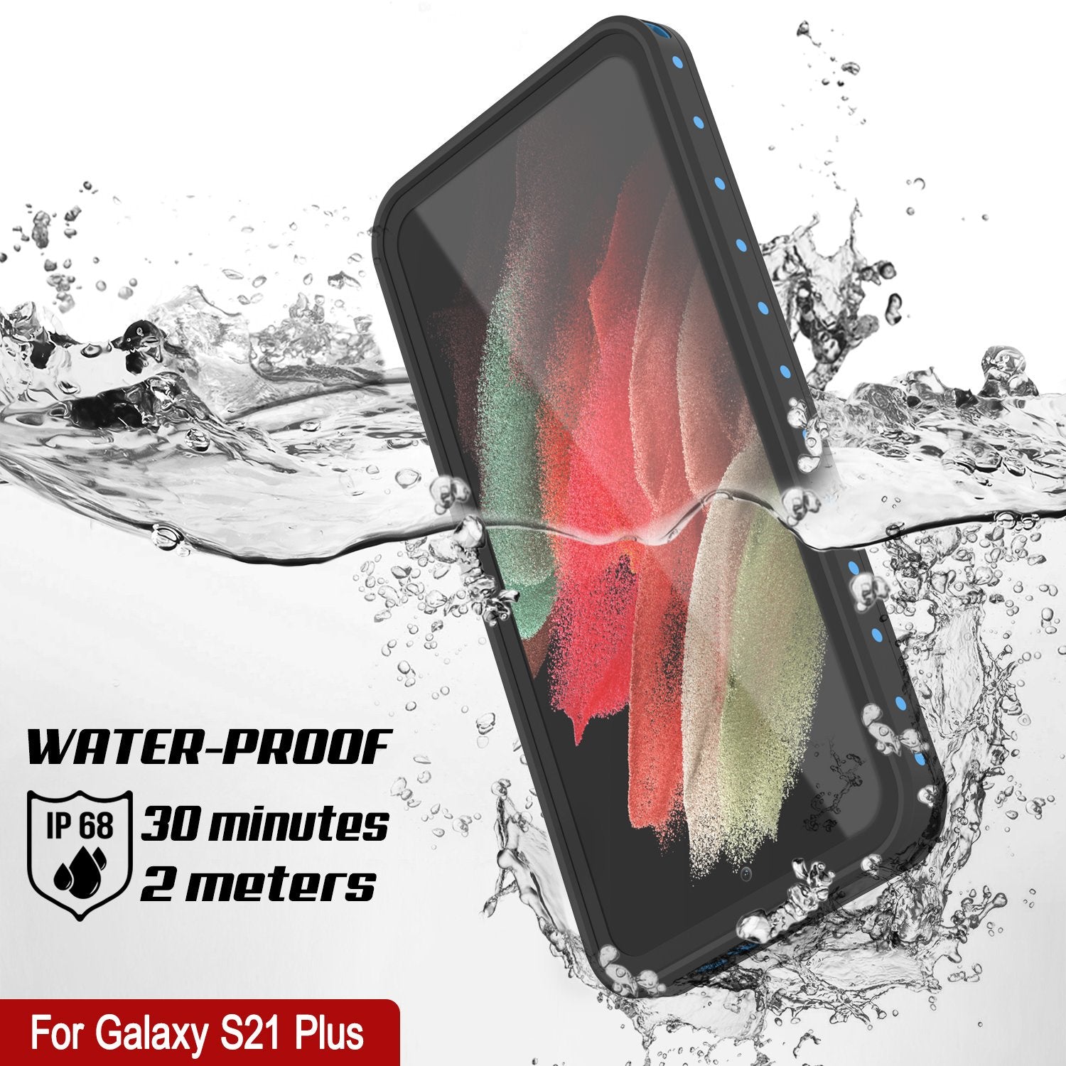 Galaxy S21+ Plus Waterproof Case PunkCase StudStar Light Blue Thin 6.6ft Underwater IP68 ShockProof