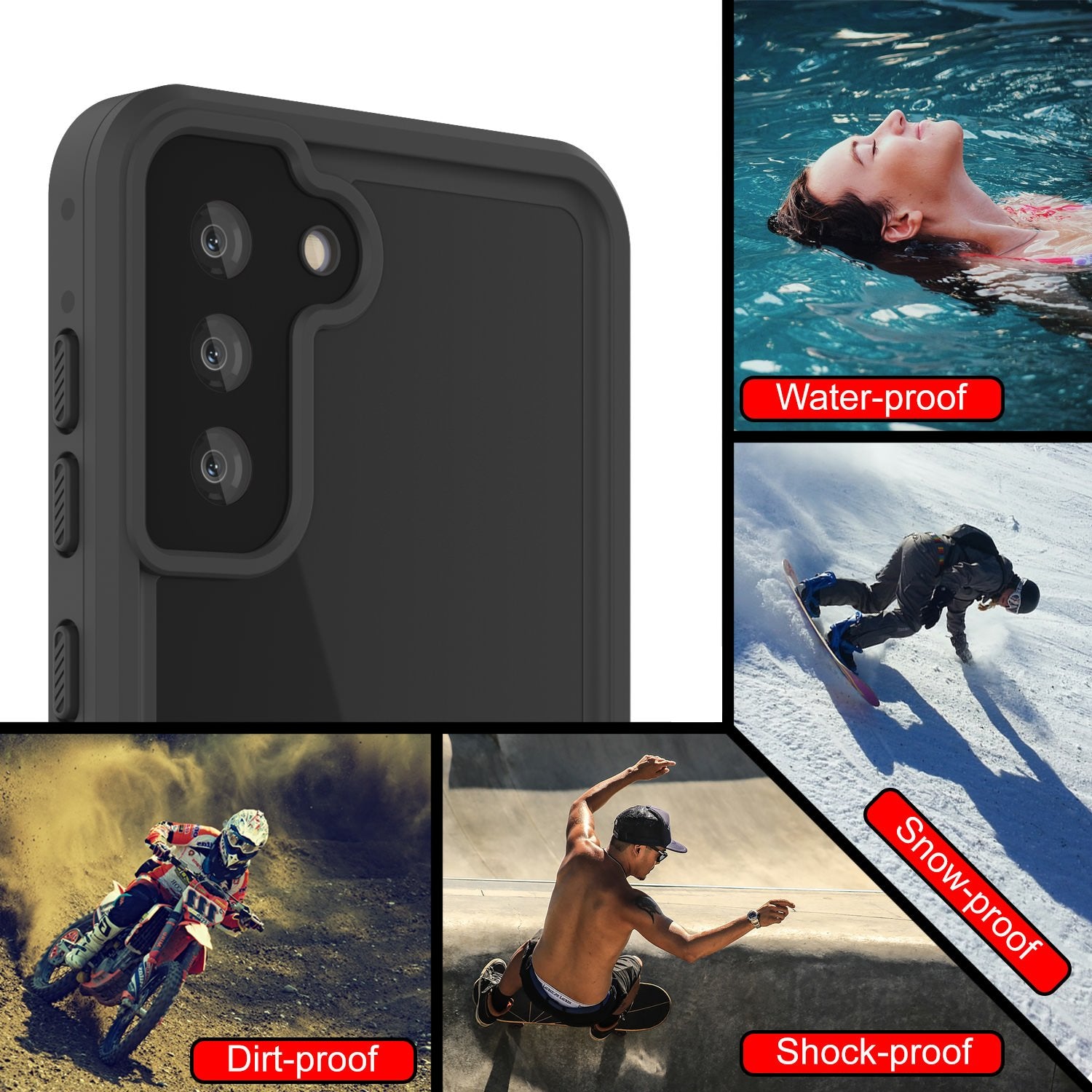 Galaxy S21+ Plus Waterproof Case PunkCase StudStar Light Blue Thin 6.6ft Underwater IP68 ShockProof