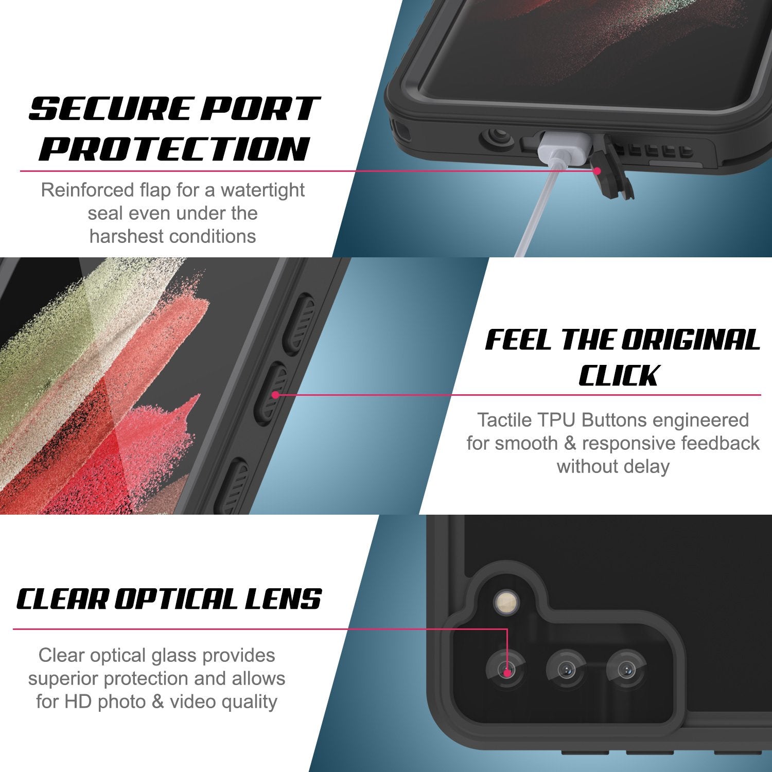 Galaxy S21 Waterproof Case PunkCase StudStar Light Green Thin 6.6ft Underwater IP68 ShockProof