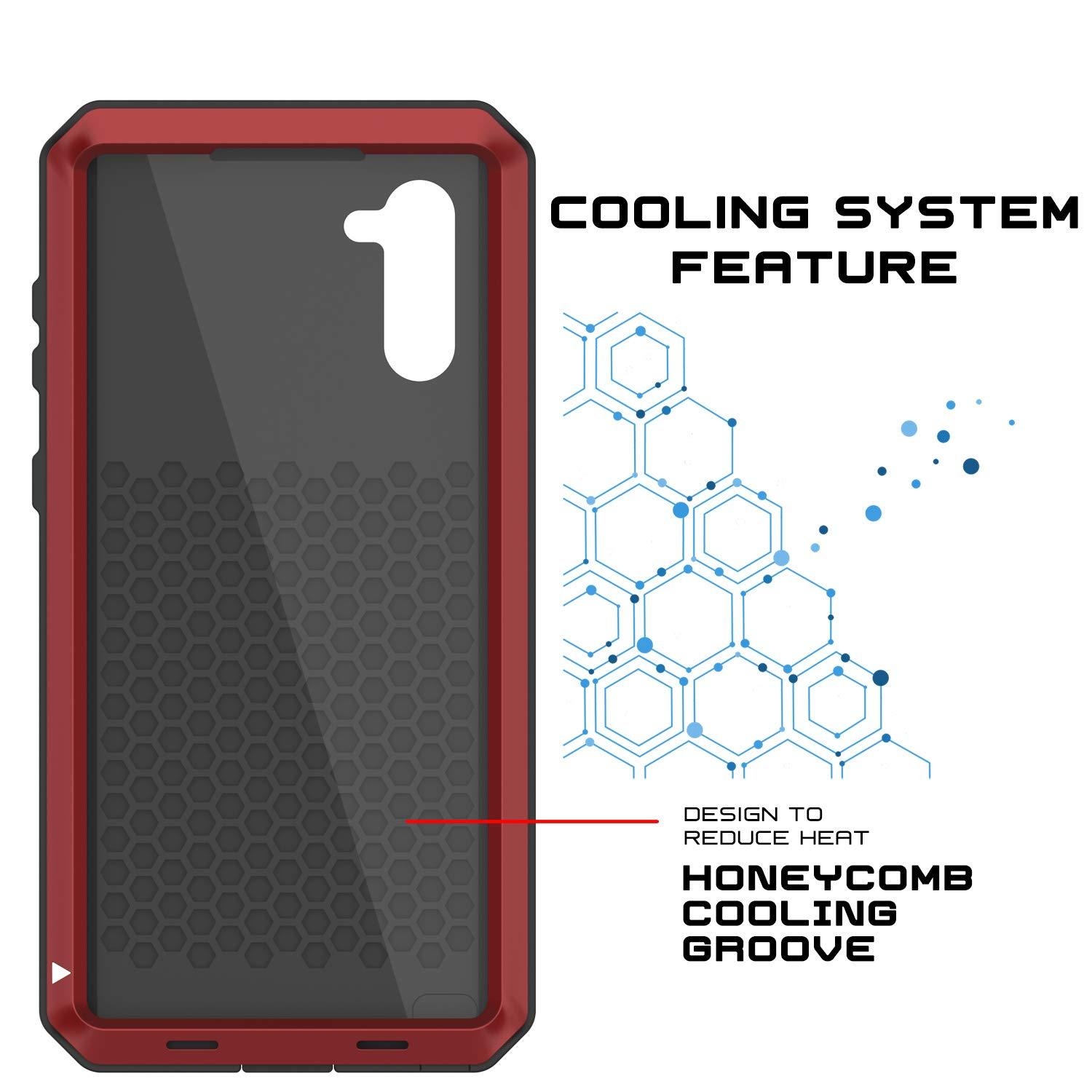 Galaxy Note 20  Case, PUNKcase Metallic Red Shockproof  Slim Metal Armor Case [Red]