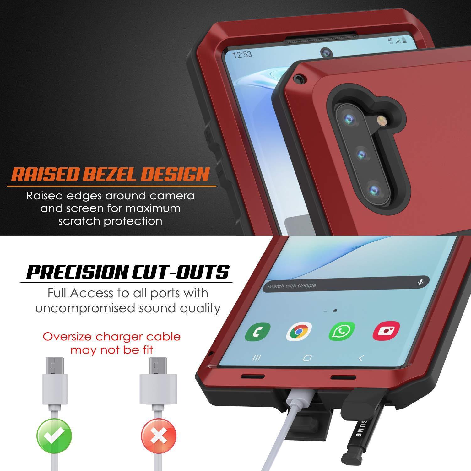 Galaxy Note 20  Case, PUNKcase Metallic Red Shockproof  Slim Metal Armor Case [Red]