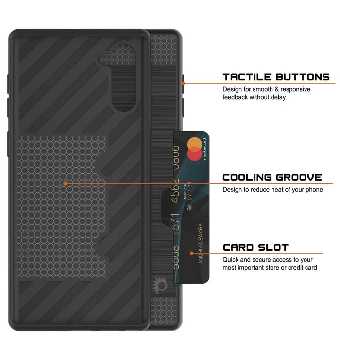 Galaxy Note 10 Case, PUNKcase [SLOT Series] Slim Fit  Samsung Note 10 [Black]