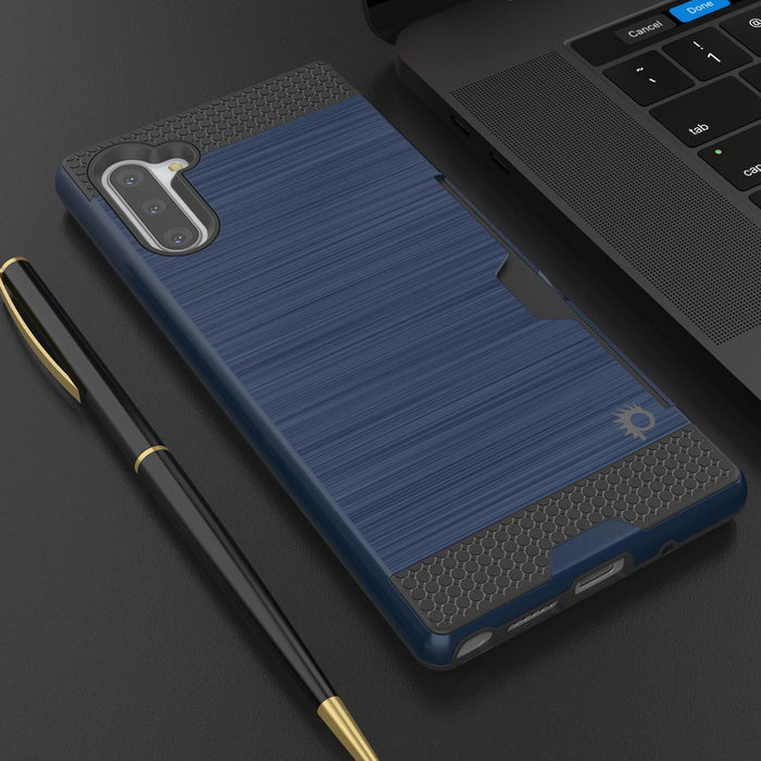 Galaxy Note 10 Case, PUNKcase [SLOT Series] Slim Fit  Samsung Note 10 [Navy] (Color in image: Dark Grey)