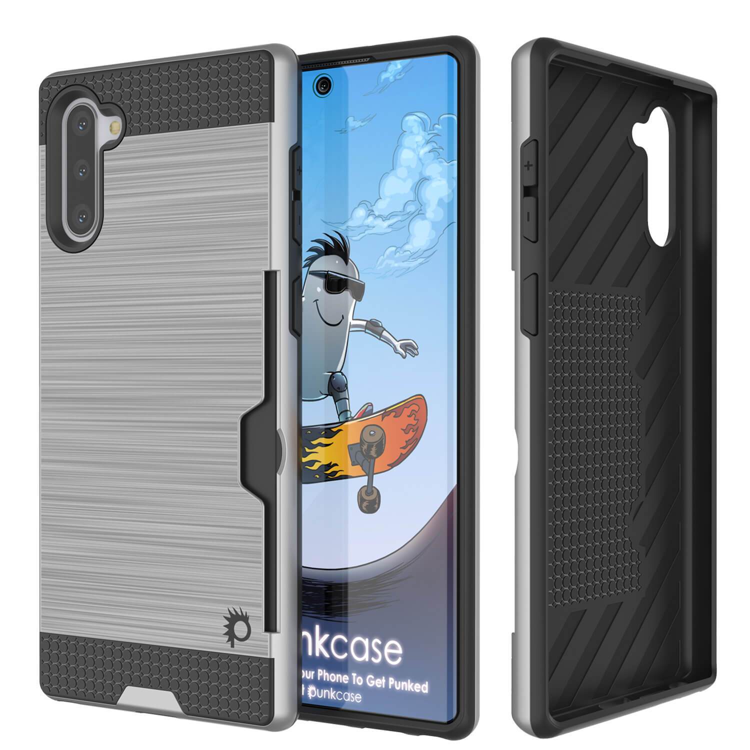 Galaxy Note 10 Case, PUNKcase [SLOT Series] Slim Fit  Samsung Note 10 [Silver] (Color in image: Silver)